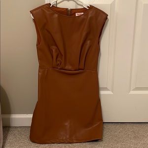 Showpo brown leather dress